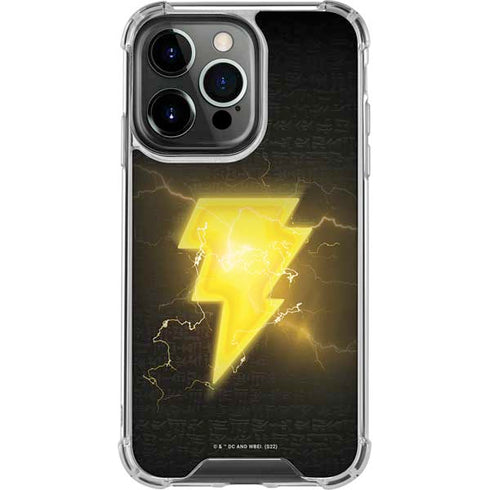 DC Comics Black Adam Lightning Bolt iPhone 14 Pro Clear Case